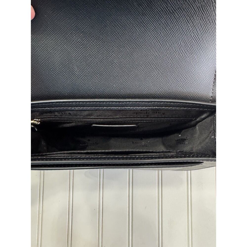Kate Spade Reegan Saddle Bag Crossbody Black Leather Convertible Bag NWT $400 - Picture 5 of 7